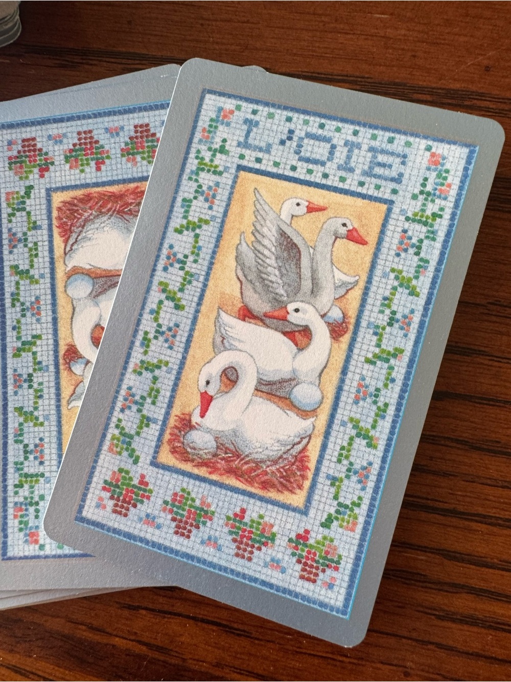 Vintage Goose L’oie Playing Cards Congress Made in USA Cross-stitch Design